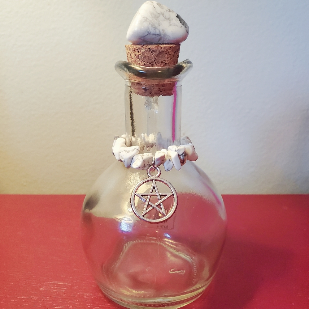Howlite Moon Water Glass Cruet